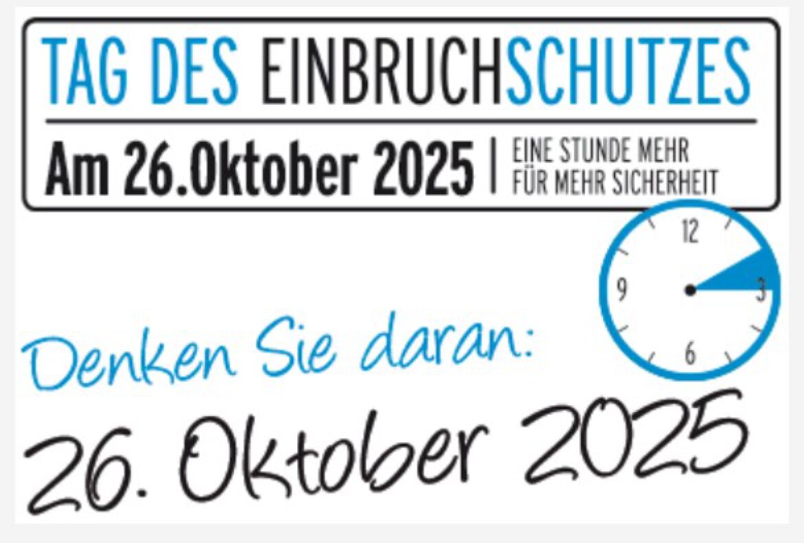 26. Oktober 2025 – Tag des Einbruchschutzes