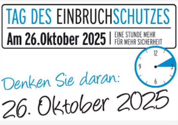26. Oktober 2025 – Tag des Einbruchschutzes